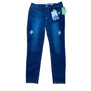 *New YMI Curvy Fit High Rise Skinny Leg Jeans Plus 19/34 Distressed Dark Wash